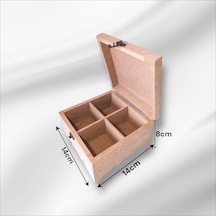 Ahşap-boyanabilir-4 Bölmeli-klipsli-çok Amaçlı Küçük Organizer Ku