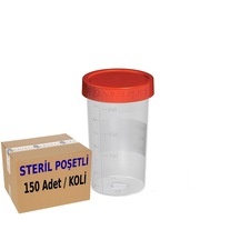 Aromel Numune Koyma Kabı 200 ML 150 Adet Steril Poşetli İdrar Numun