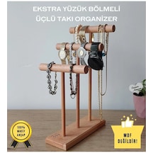 Takı Organizer Ahşap Takı Askısı 30 Cm Takı Standı Yüzük Kolye Askısı Takı Ve Aksesuar Düzenleyici Kahverengi