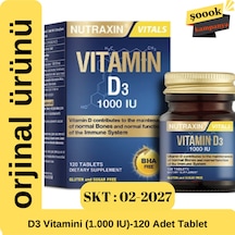 Nutraxin D3 Vitamini 1.000 Iu -120 Adet Tablet