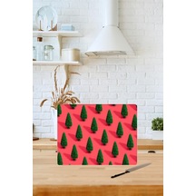 Saban Çam Ağacı Desenli Cam Kesim Tablası  30 x 40 CM