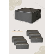 6 Adet Düz Antrasit Büyük Boy Hurç - 65x45x22cm Tela 65 X 46 Gri Tr Diğer