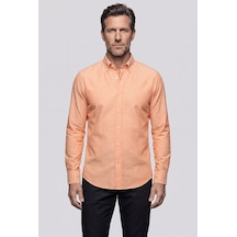 Bisse Regular Fit Cepsiz Orange Uzun Paşa Yaka Gömlek Gmoks261001 D22 Turuncu