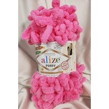 Puffy Canlı Pembe El Örgü İpi 100gr. 9mt. 5'li Paket - Renk: 377
