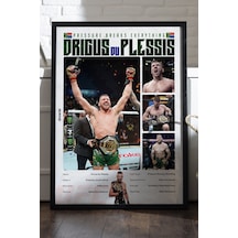 Dricus Du Plessis Ufc Siyah Ahşap Çerçeveli Poster, Dekoratif Dövüş Duvar Tablosu