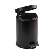 5lt Siyah Pedallı Metal Çöp Kovası Bx40
