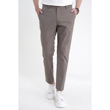 Comfort Fit Yan Cep Beli Lastikli %97 Pamuk Haki Pantolon P 1214