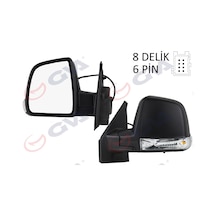 Gva 1029176-99 Dış Dikiz Aynası Sol Doblo 11 Elektrikli Sinyalli Siyah Kapaklı Tek Cam Konveks 6 Fiş Vm-668ehl 735497891