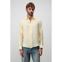 Antioch Crinkled Relax Fit Erkek Gömlek Sarı