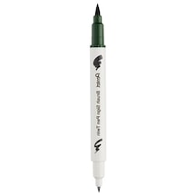 Çift Taraflı Fırça Uçlu Kalem, Zeytin Yeşili Renk 103 Ivory