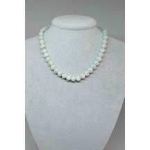 Larimar Taşı Kolye 8mm (Klipsli) Altın