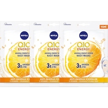 Nivea Q10 Energy Oksidan İçerikler C Vitamini Kağıt Maske 3'lü