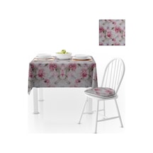 Gül Desenli Pembe Vizon Dijital Baskılı Petek Dokuma Masa Örtüsü 140x220