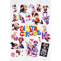 The Amazing Digital Circus Telefon Laptop Bullet Journal Yapışkanlı Folyo Sticker Paketi 21adet Çok Renkli