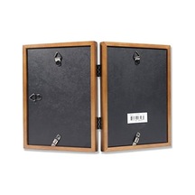 Frames 766057d Küçük Hindistan Cevizi Ahşap Menteşeli Çift Resim Çerçevesi, 13,8 X 17,7 Cm