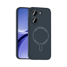 Poco X8 Pro Kılıf M-safe Şarj Özellikli Kamera Korumalı Zore Elio Sert Pc Kapak - Lacivert