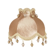 Kadife Kaplı El Yapımı Klasik Model  Abajur Altın