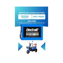 Kral Midi Batarya Standart Kapasite Lifepo4 60v 20ah Elektrikli Motosiklet Bataryası