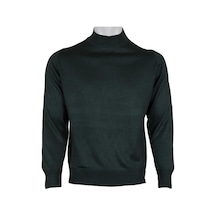 Erkek Yeşil Kazak Yarım Balıkçı Yünlü Klasik Normal Kesim Rar0079