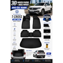 Volkswagen T-cross 2023 Model Uyumlu 3d Araca Özel Havuzlu Paspas+bagaj Havuzu Birebir Uyum