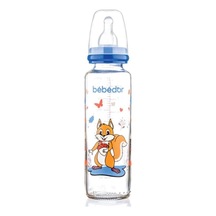 Bebedor Silikon Emzikli Desenli Cam Biberon 250 Ml 3+ Ay Sincap