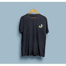 Oversize Rick And Morty Baskılı Unisex T-shirt Siyah