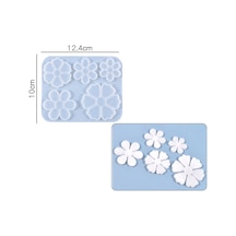 Epoksi Reçine Silikon Kalıp İthal Beşli Taç Yaprağı Anahtarlık Kolye Silikon Kalıp Hb4021-0072