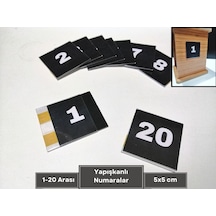 Şeffaf Etiket Yapışkanlı İsimlik Etiketlik Ve 1-20 Siyah Numaralar Dolap İçin