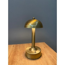 Mylights Minik Pilli Abajur Gece Lambası Masa Lambası Pilli Masa Lambası Eskitme Kaplama Abajur