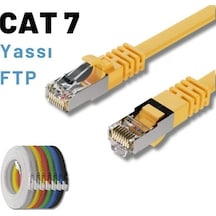 Irenıs 2 Metre Sarı Cat7 Kablo Yassı Ftp Ethernet Network Lan Ağ Kablosu