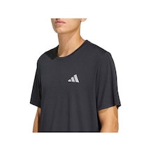 Adidas Run Essentials Erkek Siyah Yuvarlak Yaka Tişört Siyah