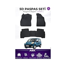 Peugeot Bipper 2007+ Araca Özel Havuzlu "karbon" Paspas Takımı