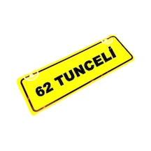 62 Tunceli Yazılı Sarı Dekor Plaka Sök Tak Pratik Yeni Nesil