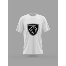 Noıssey Mavi Peugeot Baskılı T-shirt Pnrmtshrt1219 Beyaz