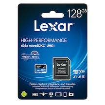 Lexar High Performance 633X 128GB MicroSDXC Class 10 UHS-I Hafıza Kartı + Adaptör