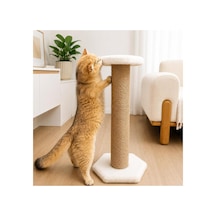 60 Cm Dev Kedi Tırmalama Direği Beyaz