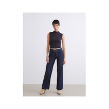 LC Waikiki Alıta Cıty Farkıyla Lcw Jeans İndigo Denim Düz Wideleg Yüksek Bel Geniş Paça Kadın Jean Pantolon İndigo - 925400029 İndigo