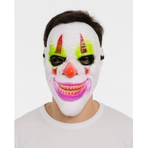 Delirten Gülüş Palyaço Temalı Joker Maskesi Çok Renkli