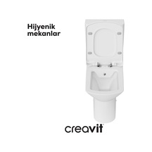 Creavit Nova Rim-off Duroplast Yavaş Kapanan Klozet Kapaklı Beyaz Set