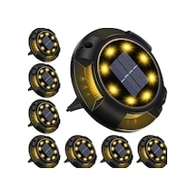 4'lü Solar Panelli Kazıklı Zemin Solar Ledi 8+4 Led Gün Işığı Çok Renkli