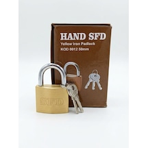 Hand Sfd 3 Anahtarlı 50mm Sarı Demir Asma Kilit