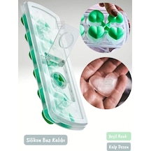 Buz Kalıbı Silikon Buzluk 12 Bölmeli Kalp Desenli Buz Küpü Bpa Free Silikon Diğer