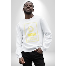 Nirvana Müzik Grubu Unisex Beyaz Sweatshirt Beyaz