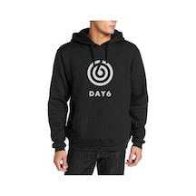 Day 6 Baskılı Siyah Erkek Örme Kapşonlu Sweatshirt (531050582)