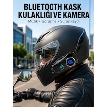 Q28 Kameralı Motosiklet Kask Kulaklık Bluetooth 5. 3 Su Geçirmez 1080p Hd Yeni Nesil
