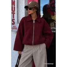 Madmext Bordo Kaşe Bomber Kadın Ceket Mg2902