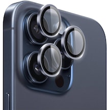 İphone 15 Pro Max Uyumlu Wiwu Lg-004 Pvd Lens Guard Metal Kamera Lens Koruyucu Mavi