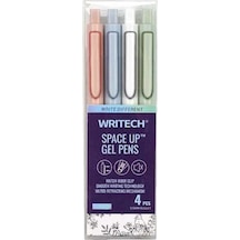 Wrıtech W-0154a2 0,5mm Cyber Space Mavi Jel Kalem - 36'lı Stand Ahşap