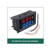 Dc 100v 10a-0.56'' Ampermetre Voltmetre 4 Bit Dijital Voltmetre Ampermetre Led Ekran Paneli Gerilim Akım Dedektörü Test Cihazı Metre Dc 0-100v 0-10a