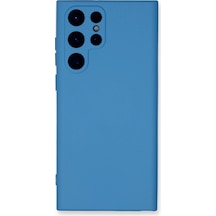 Newface - 552 - Samsung Galaxy S24 Ultra Kılıf Nano İçi Kadife Silikon - Edntrend - - Mavi
